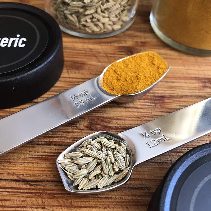 AllSpice Stainless Steel Double Sided Measuring Spoon Set - Image 3