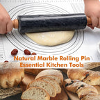 18.5 inches Marble Rolling Pin, Large Non-Stick Dough Roller, - Image 3