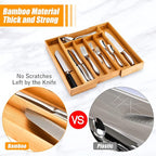 Bellsal Silverware Organizer Kitchen Drawer Organizer Expandable Bamboo Utensil - Image 4