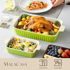 MALACASA Bakeware Set of 4, Porcelain Baking Pans Set - Image 3