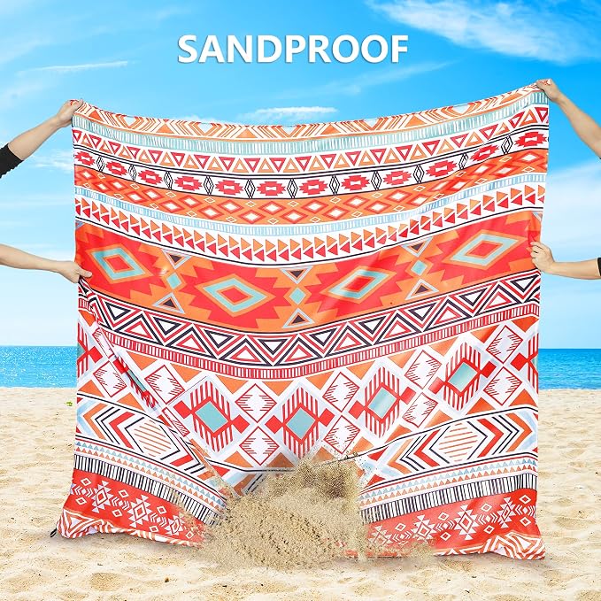 HIHOHO Beach Blanket Waterproof Sandproof Extra Large Beach Mat 79" X - Image 3