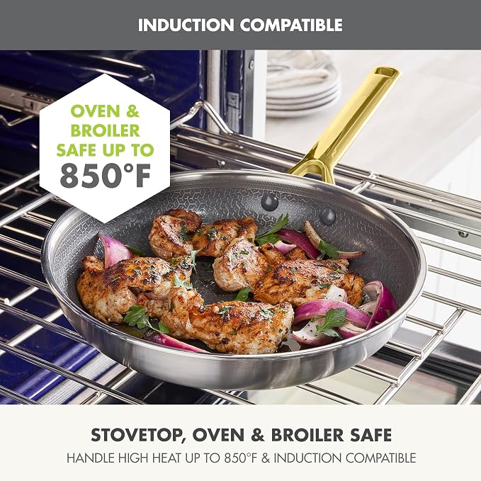 GreenPan Hybrid 9.5” & 11” Nonstick Stainless Steel Frying Pan Set, APEX - Image 6