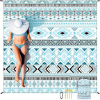 WIWIGO Beach Blanket Waterproof Sandproof Beach Mat 79" X 83"/10'x9'for 2-8 - Image 5