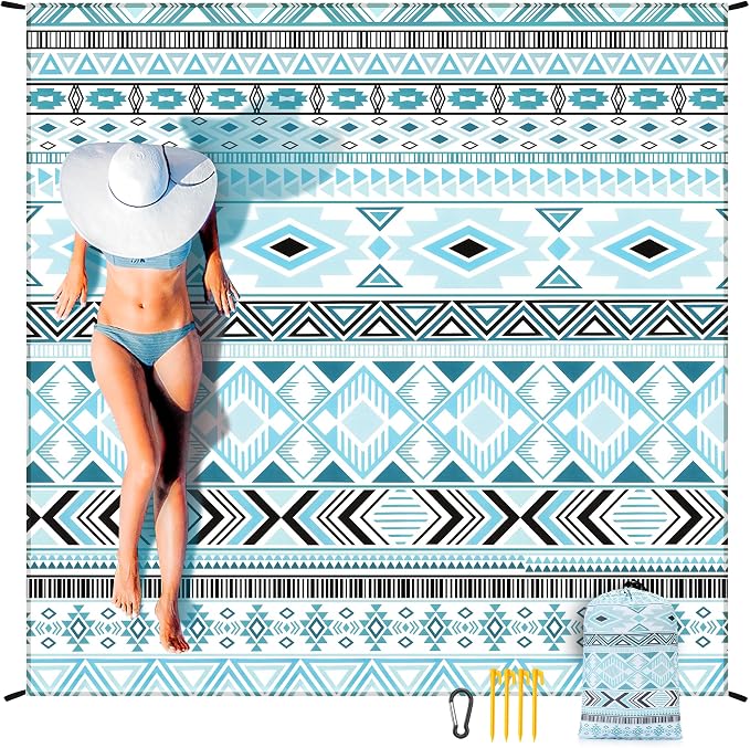 HIHOHO Beach Blanket Waterproof Sandproof Extra Large Beach Mat 79" X by HIHOHO