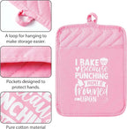 GROBRO7 6Pcs Cotton Oven Mitts Pot Holders Funny Women Resistant Hot Pads - Image 4