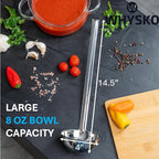 Whysko Soup Ladle Stainless Steel, 8 oz Metal Ladle Spoon, Rustproof Heat - Image 2