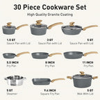 DishDelight Induction Pots and Pans Set Non Stick, 30 Piece Nonstick Kitchen - Image 6