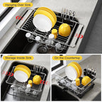 JASIWAY Dish Drying Rack in Sink, Expandable Stainless Steel Dish Drainers - Image 2