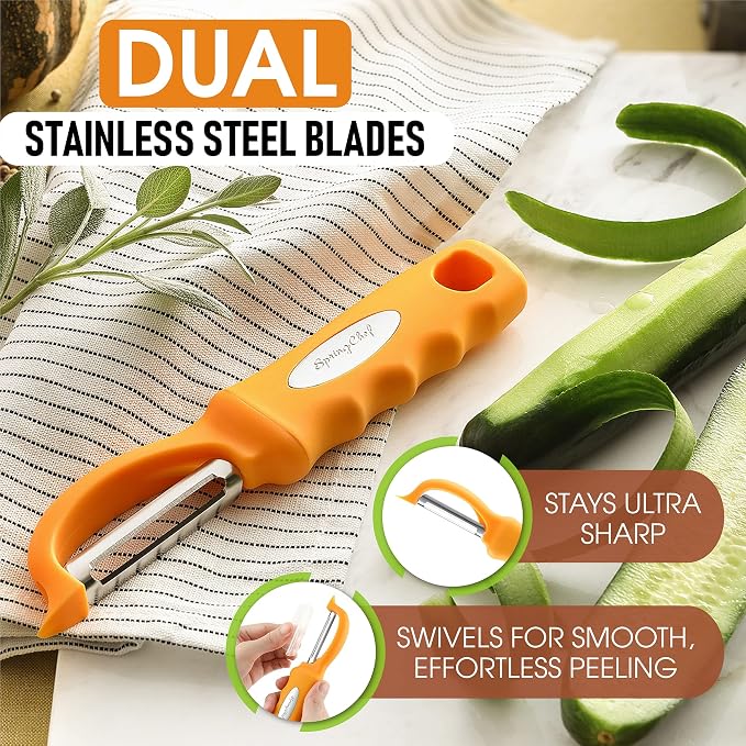 Spring Chef Premium Stainless Steel Swivel Potato Peelers - Image 2