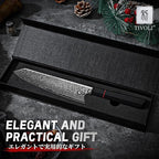 TIVOLI Damascus Japanese Kiritsuke Knife 8 inch, Hand Forged 67 Layers Damascus - Image 7