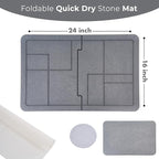 Large Stone Drying Mat for Kitchen Counter, Quick Dry Stone Dishes Mats - Image 2
