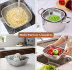 E-far 4QT Square Stainless Steel Colander - Image 4