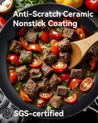 12 Inch Non-Stick Ceramic Stainless Steel Frying Pan - - Image 4