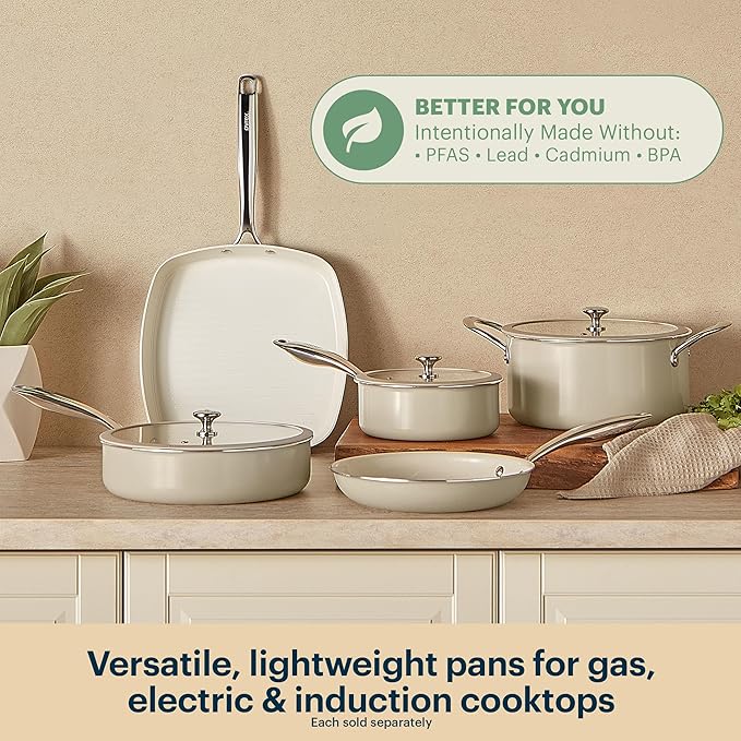Pyrex 10-Inch Stock Pot Ceramic Cookware - Image 2