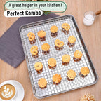 Homikit Baking Sheet with Wire Rack Set, Nonstick Jelly Roll Pan Baking Tray - Image 5