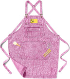 Denim Apron with Pockets for Hair Stylist Gardening Craftsmen Barista Women by Vammcht