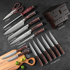 Sunnecko Knife Set with Block and Sharpener - Image 5