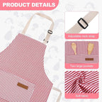 2 Pack Stripes Kids Apron, Kids Cooking Aprons - Image 3