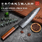 FAMCÜTE 8 Inch Japanese Knife, Hand Forged 5 Layers High Carbon 9CR18MOV Steel - Image 2