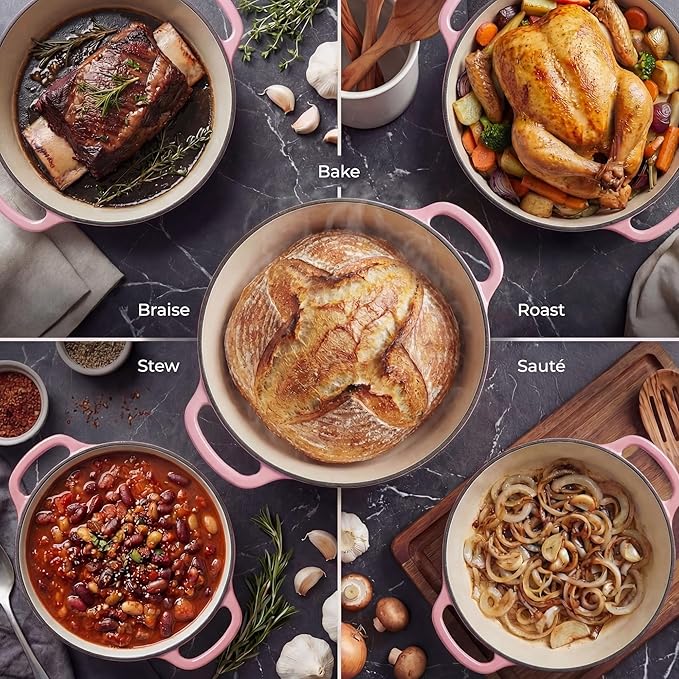 Zulay Kitchen 5 Quart Enameled Cast Iron Dutch Oven Pot - Image 3