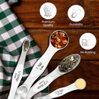 Magnetic Measuring Spoons Set of 9 Stainless Steel Dual-Sided Stackable - Image 3