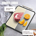 SNOWCLAD Stainless Steel Cutting Board, Double Sided Steel Cutting Board Set - Image 4