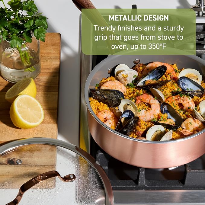 T-fal Preserve Ceramic, Non stick Cookware Set 13-Piece, Oven & Broiler Safe up - Image 5
