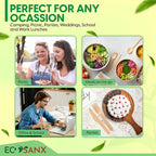 ECOSANX® 120 PCs Disposable Wooden Cutlery set 6.5" Splinter Free Compostable - Image 7
