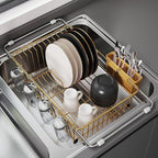 JASIWAY Gold in Sink Dish Drying Rack, Expandable Stainless Steel Small Dish by JASIWAY