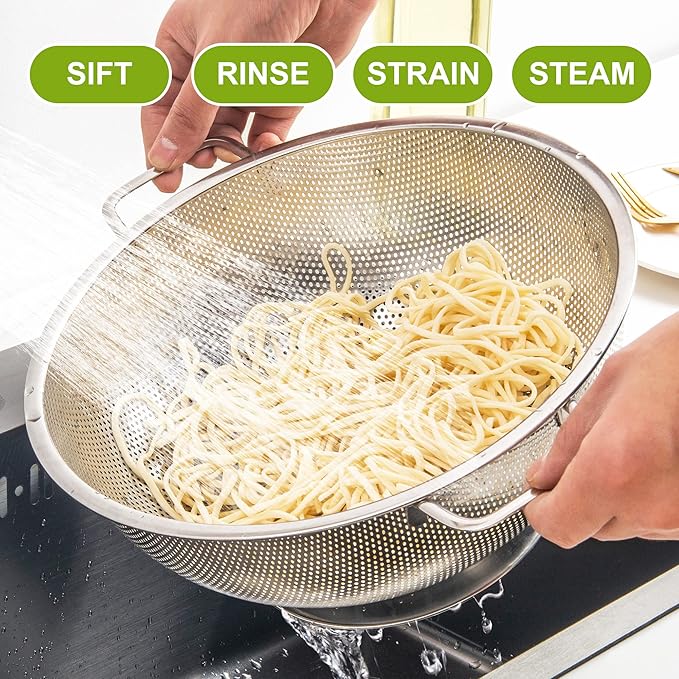 Gulex Colander Stainless Steel 3-Quart, Strainer - Image 5