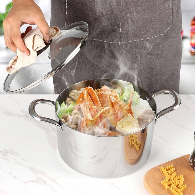 Herogo 7.3 Quart Stock Pot, 18/10 Stainless Steel Cooking Pot - Image 7