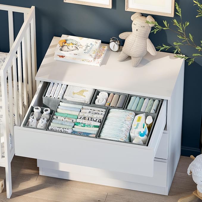 Drawer Organizer Clothes Set of 12 Grey - Image 4