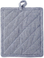 DII 100% Cotton Solid Chambray Kitchen Set, Potholders, 2 Piece - Image 3