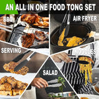 Anaeat Non-Stick Silicone Locking Tong Set of 3 - Image 7