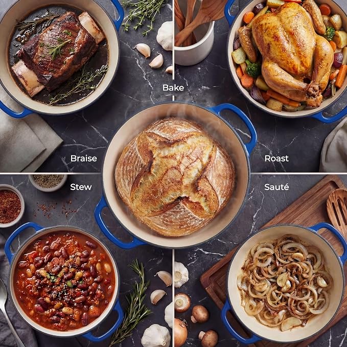 Zulay Kitchen 7.7 Quart Enameled Cast Iron Dutch Oven Pot - Image 3