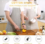 Tosewever 2 Pieces Kitchen Cooking Aprons, Waterproof Linen Adjustable Bib - Image 2