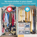 Vtopmart 4 Pack 18QT White Stackable Storage Drawers, Easily Assemble Closet - Image 5