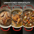 SUNHOUSE Enameled Cast Iron Dutch Oven Pot - 3 QT Dutch Oven - Image 9