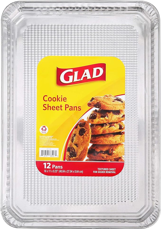 Glad Disposable Bakeware Aluminum Rectangular Cookie Sheets by GladTrashFoodStorage