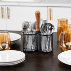 Mind Reader Utensil Holder, Cutlery Holder, Metal Mesh, 7.5"L x 7.5"W x 9.75"H - Image 4