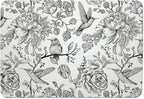 Black and White Floral Hummingbird Dish Drying Mat, Vintage Botanical Coffee by Unknown