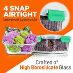 NutriChef 10-Piece Superior Glass Food Storage Containers Set, Stackable - Image 5