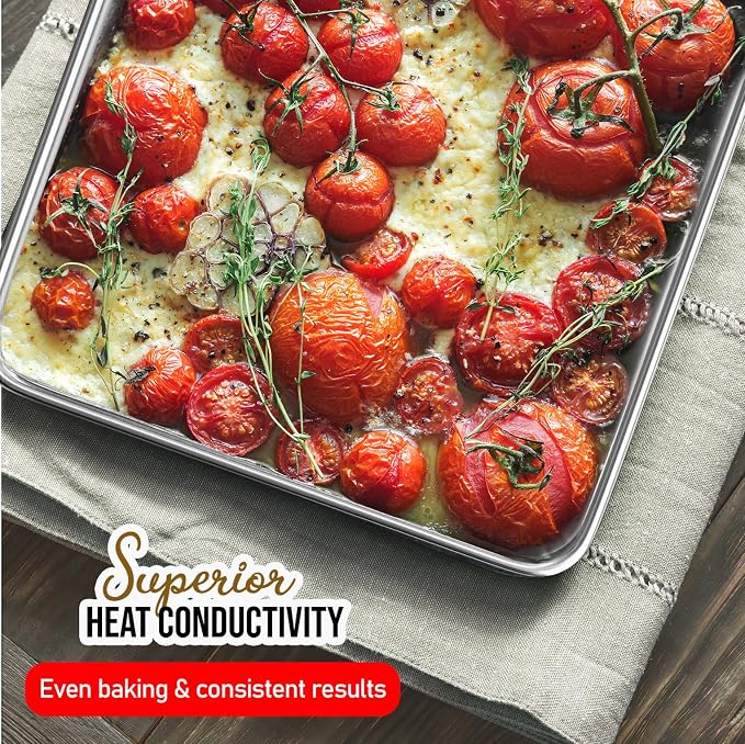 Eatex Aluminum Baking Sheet Set, 2 Pack Cookie Sheet Set, 18” x 13” Steel - Image 6