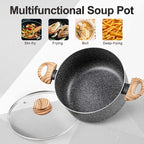MICHELANGELO Stock Pot with Lid, 5 Quart Cooking Pot Nonstick, Granite Soup - Image 9