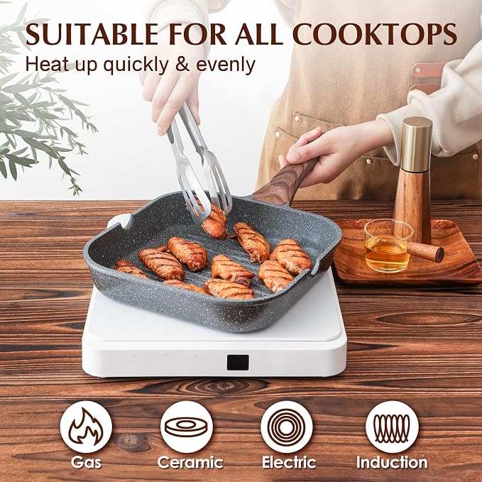 SENSARTE Nonstick Grill Pan for Stove Tops, Versatile Griddle - Image 6