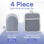 Casa Platino Silicone Oven Mitts & Potholders, 4-Piece – Pot Holders - Image 2