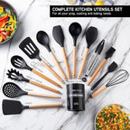 Country Kitchen Non Stick Silicone Utensil Set - Image 2