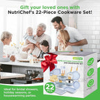 NutriChef 22‑Piece Non‑Stick Ceramic Pots and Pans Set – - Image 8