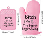 GROBRO7 6Pcs Funny Oven Mitts Pot Holders Baking Gift, I Am The Secret - Image 3