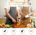 Tosewever Canvas Cross Back Chef Cotton Aprons - Image 5